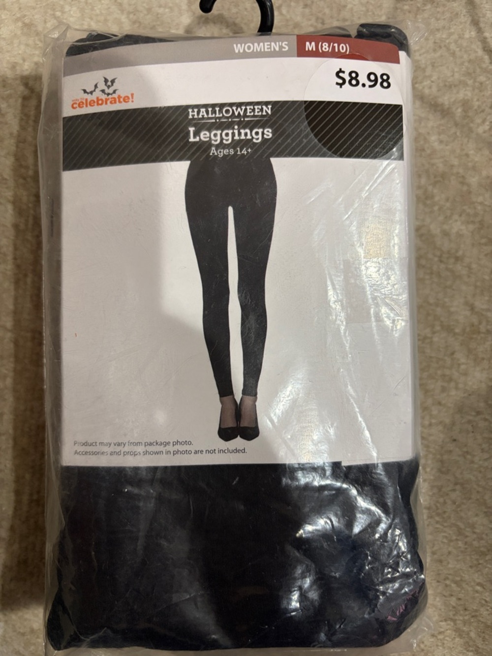 NWT Halloween Black Leggings - size Medium